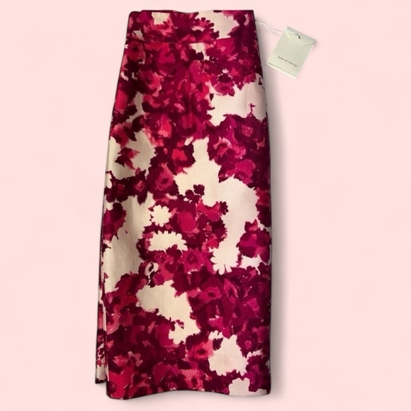 Kate Spade Jordan Silk Blend Berry Moody Floral Pencil Skirt Sz 4 woman’s pink - Picture 3 of 12
